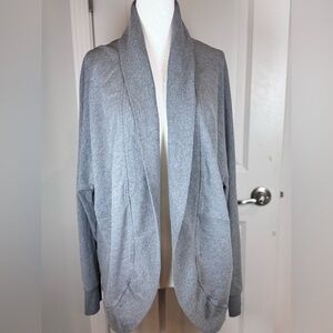 Banana Republic Gray Open Front Cardigan L Chic Cozy Classic Minimalist Office